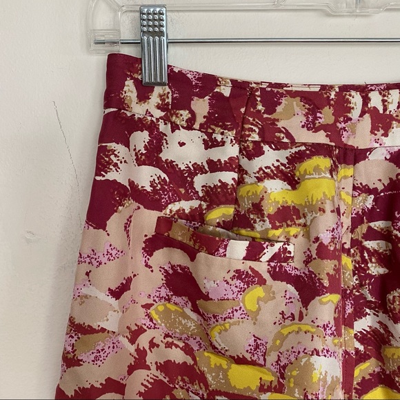 Tibi Silk pink Watercolor colorful shorts skort 6 - Picture 7 of 9